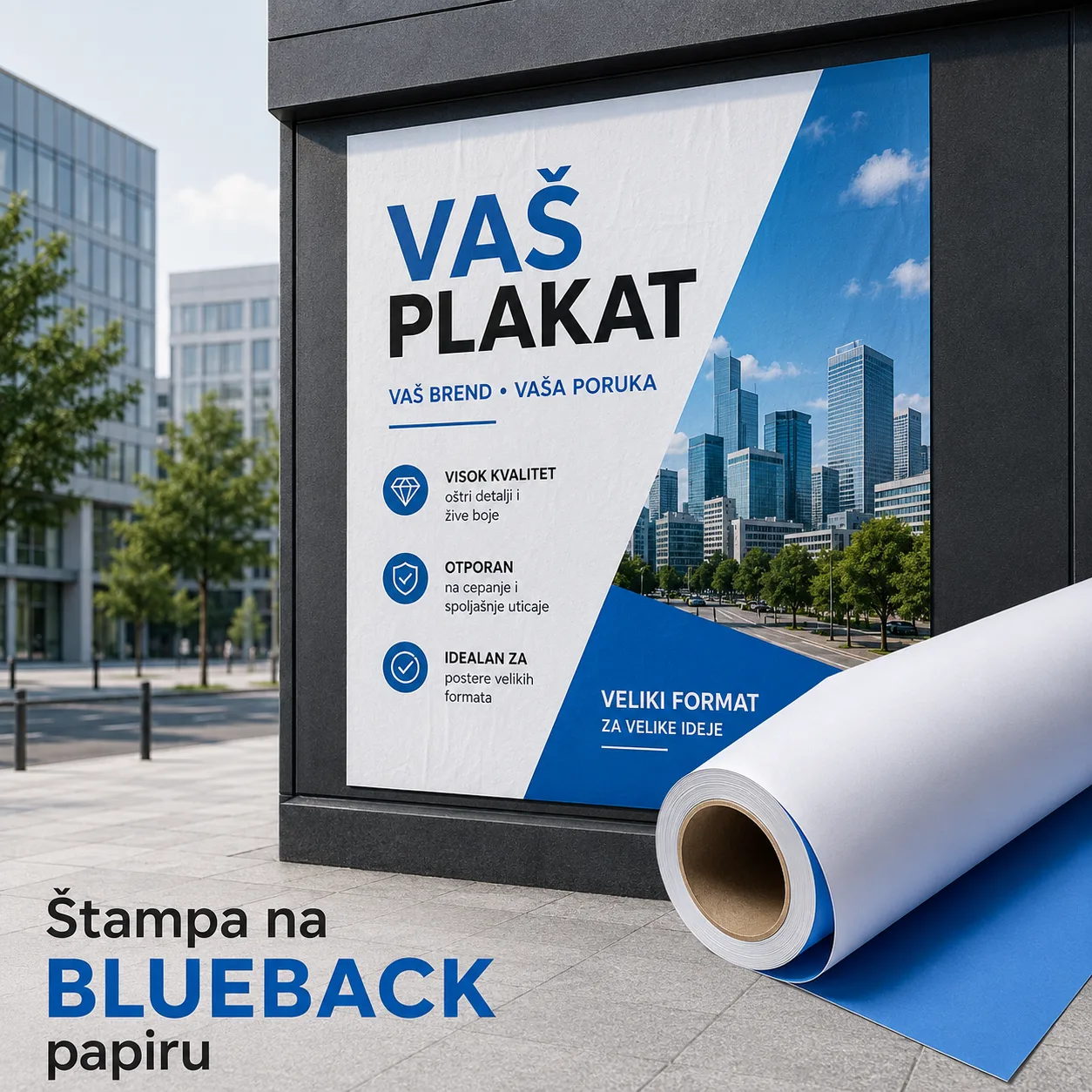 Štampa bilborda na blueback papiru