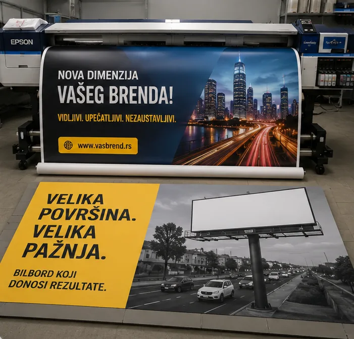 Štampa bilborda sa jasnom reklamnom porukom