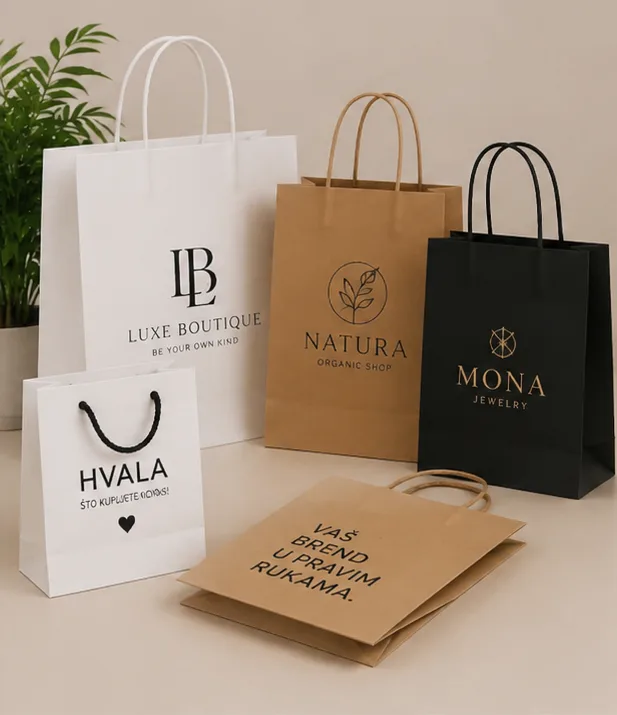 Kese sa štampom logotipa za prodavnice i poklone