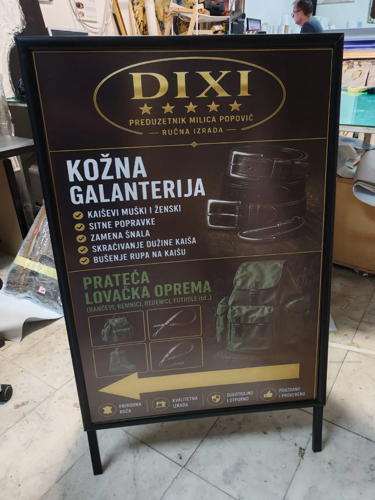 A tabla za kožnu galanteriju Dixi - Reklamne table Elite Print