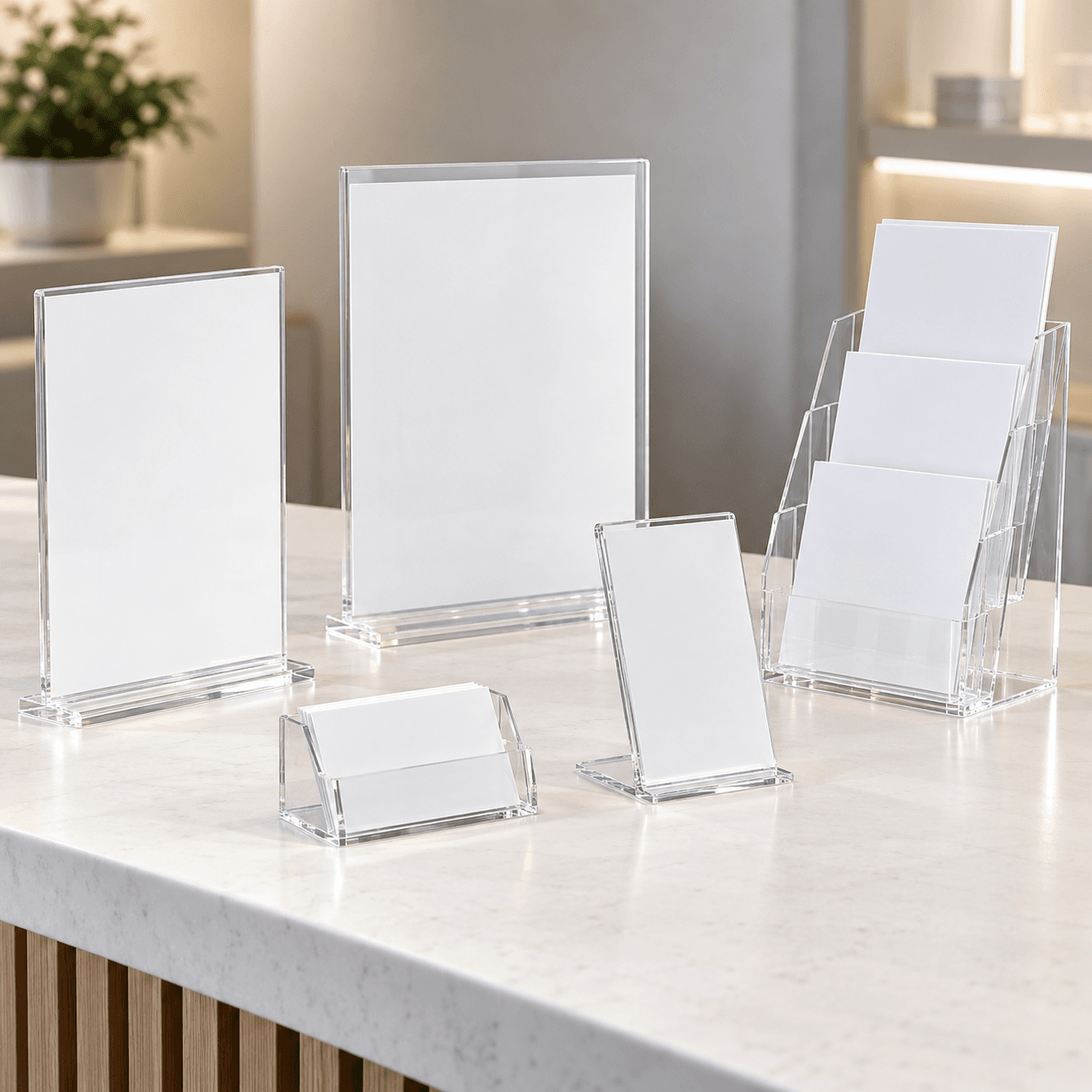 Kliritni reklamni stalci i kutije za izlaganje promotivnih materijala